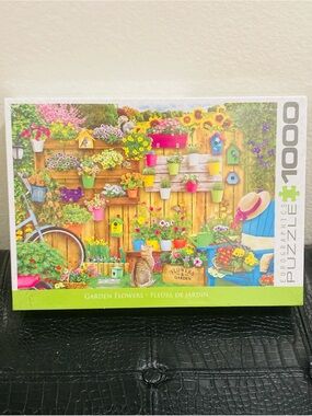 NWT Eurographics “Garden Flowers” 1000 Piece Puzzle Premium BlueBoard #2147905
